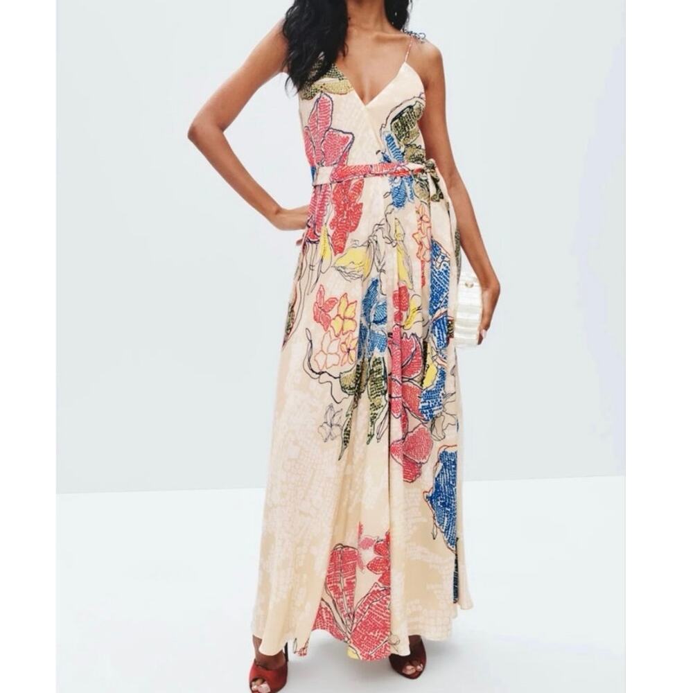 Saaksha & Kinni Yazmin floral maxi Dress with straps Size Large